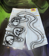 Load image into Gallery viewer, Chiefin “Airbrush” White Jorts
