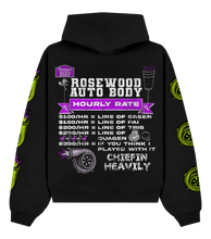 Load image into Gallery viewer, Chiefin “Rosewood Autobody” Black Hoodie
